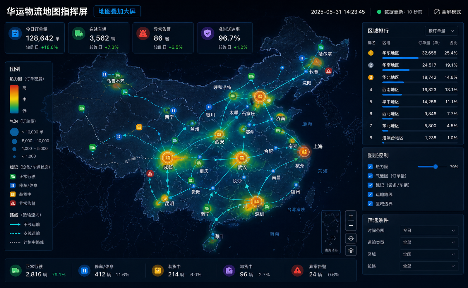 地图叠加大屏案例图
