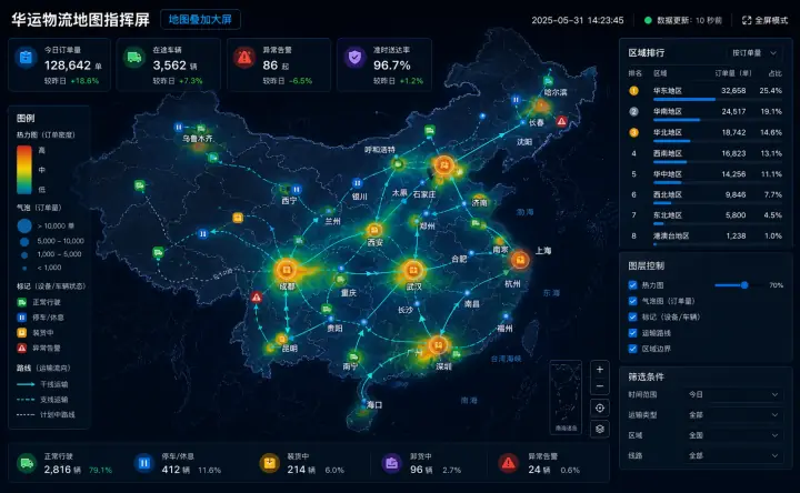 地图叠加大屏案例预览