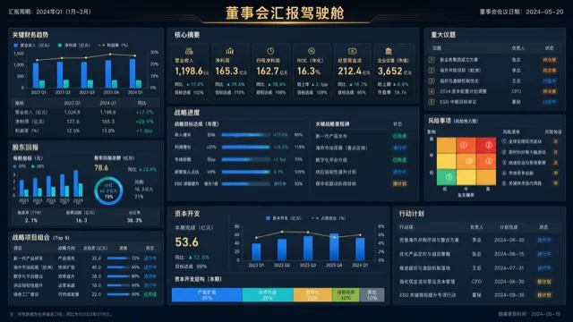 董事会汇报驾驶舱模板预览