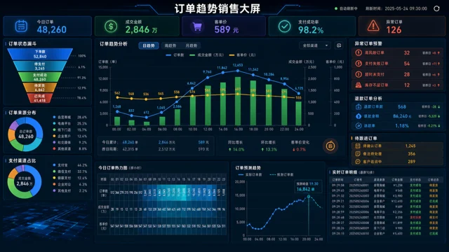 区域销售业绩大屏模板预览