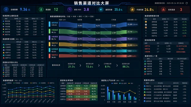 销售目标进度大屏模板预览